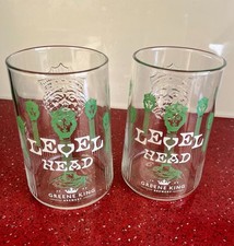 2x Greene King Level Head Pint Glasses Limited Edition M23 Brand New Free Postag