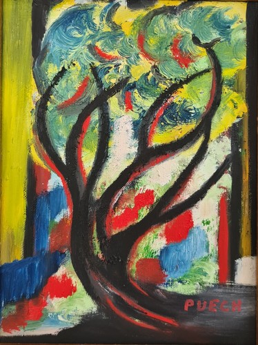 Peinture huile ecorce - l'huile,