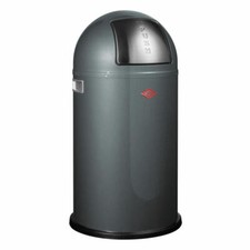 Wesco Pushboy Push Waste Bin Collecteur de déchets en acier graphite 50 L