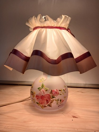 Lampe chevet décor floral - chevet,