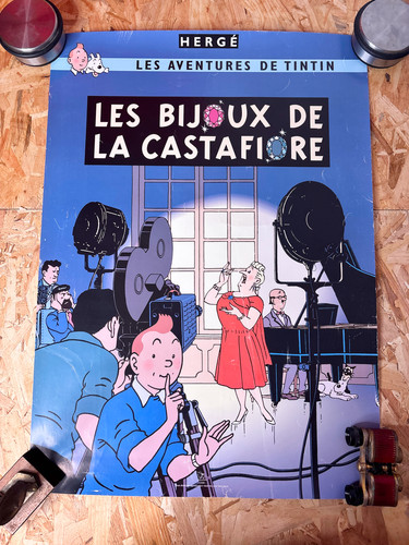 Affiche vintage tintin hergé - affiche,