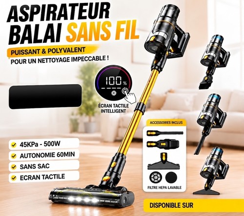 Aspirateur balai sans fil neuf - sans,