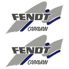 2 x FENDT 30 cm x 17 cm autocollant sticker camping car caravane caravan
