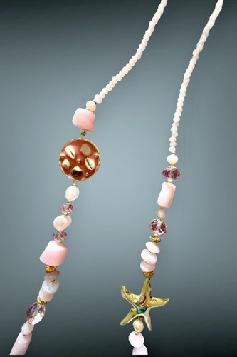 Collier sautoir perles - , et