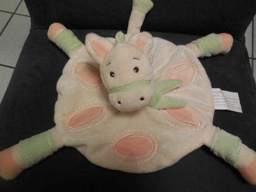 Doudou plat cheval - poney, jaune