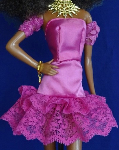 Barbie robe gala fuschia - robe,