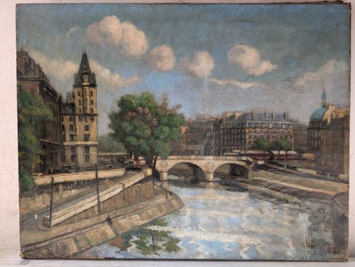 Huile sur toile - , ancienne