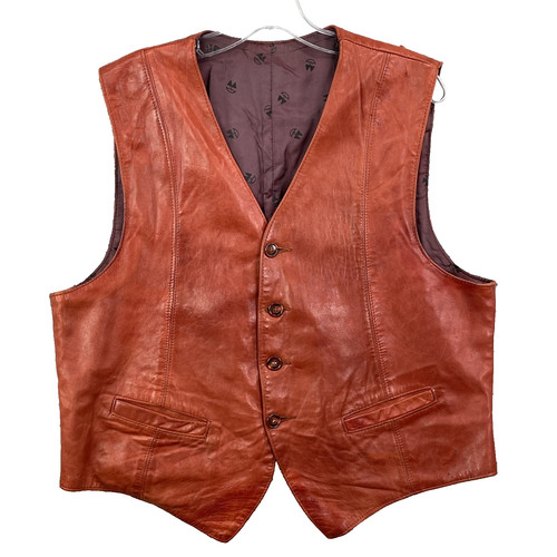 Vtg lambskin leather vest - vest, men