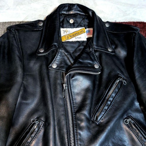 Veste double cuir noir schott - veste,