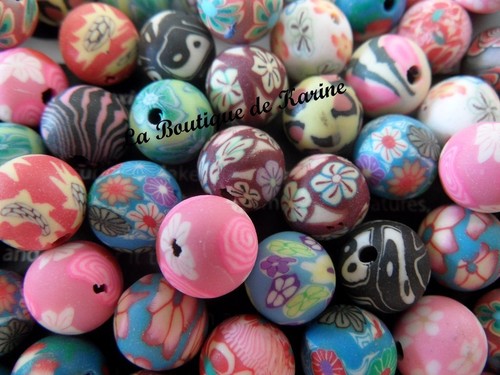 Lot perles fimo pate - perles,