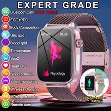 2025 New ECG+PPG Monitoring Smart Watch Women Blood pressure Blood Lipid Uric Ac