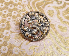 ANCIEN BOUTON motif de fleurs