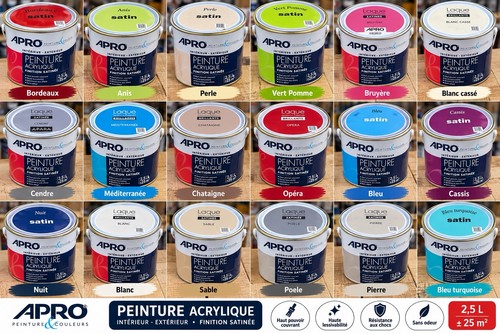 Pots peinture apro neufs - de,