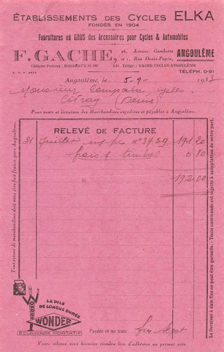 1932 etab des - cycles, f