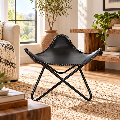 Pouf ottomane pliable papillon - pouf,