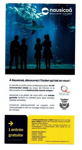 Nausicaa entrée gratuite - 1,