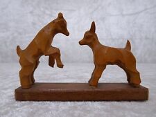 2 X Bois Figurine Chèvre