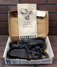 Vintage Billard Barbell Co. Iron Health Boots Shoe Weights Cast Iron Weighted