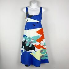 Marimekko for Anthropologie 4 Gulls of Gamma Midi Dress Attached Sash Geometric