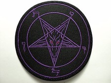 BAPHOMET purple RED  EYES   EMBROIDERED  PATCH