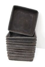 10 - LITTLE CAESARS 10"x 2" Commercial Aluminum Black Pizza Pan Seasoned SQUARE