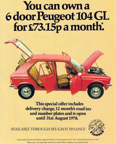 Catalogue brochure peugeot 104 - brochure,