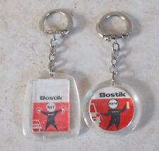 Lot 2 old keychain vintage BOSTIK plastic 1960s France