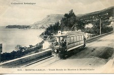 POSTCARD / MONTE CARLO TRAM ROUTE FROM MENTON TO MONTE CARLO / TRAMWAY