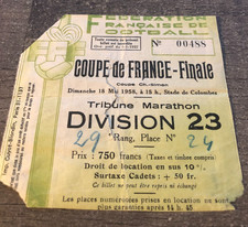 Ancien & rare ticket )) STADE DE REIMS V NIMES OL  -Finale Coupe de France 1958