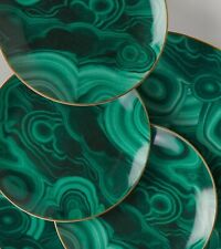 L’Objet Malachite Canape Plates S/4