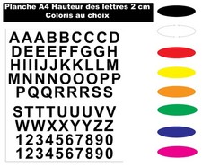 Planche de lettres et chiffres