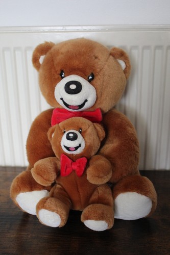 Peluche doudou ours brun noeud - peluche,