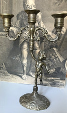 Cherubim Held on One Foot 3 Point Torch Candlestick