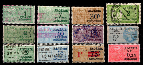 Algérie timbres fiscaux - :,