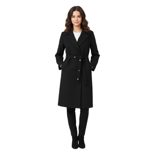 Manteau droit noir classique