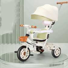 Tricycle enfant 1 à 5 ans poussette bébé vélo à pousser à la main