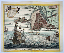 CORFU GREECE 1729 COVENS MORTIER LARGE ANTIQUE VIEW 18TH CENTURY