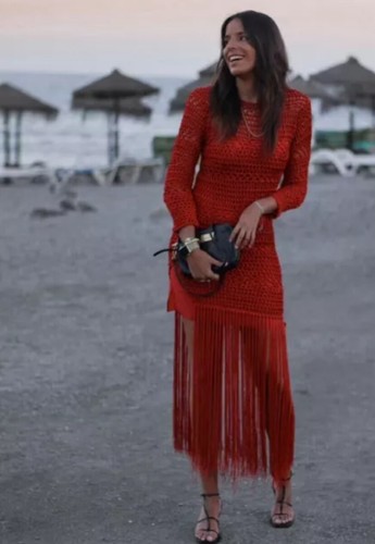 Robe zara tricot crochet - en,