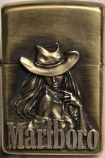 Briquet Zippo Marlboro Cowgirl en laiton massif [occasion]