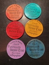 Rare Lot 6 Ancien Petit miroir Publicitaire Pastilles Vichy french antique