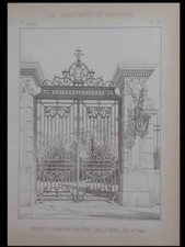 LE VESINET, GRILLE DE CLOTURE - 1892 - PLANCHE-CONSTRUCTION MODERNE 1892-POMMAY