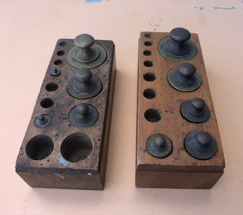 Lot boites poids laiton - 2,