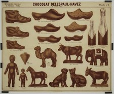 Chocolat Delespaul-Havez Circa 1900 Affiche Originale Gastronomie Enfance Pub