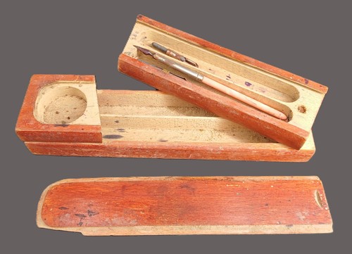 Boite plumier bois - bois, ancienne
