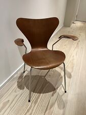 Arne Jacobson Antique Chair Teak Wood Armrest Fritz Hansen Vintage Series 7