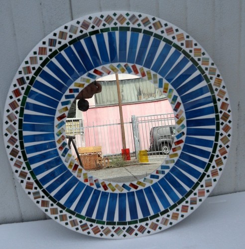 Miroir bois mosaïque de - miroir,