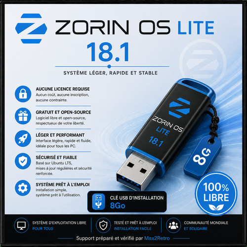 Clé usb zorin lite - usb, 18.1