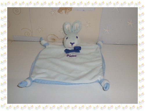 Doudou plat carré - carré, lapin