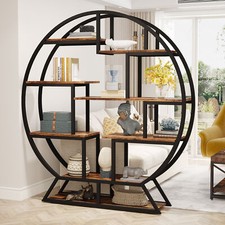 62" Tall Round Bookcase Modern