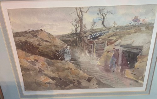 Peinture tableau ww1 tranchee - peinture,